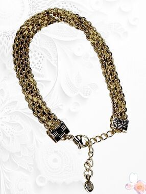 Statement Mesh Braided Gold Chain Bracelet Adjustable Bold Textured